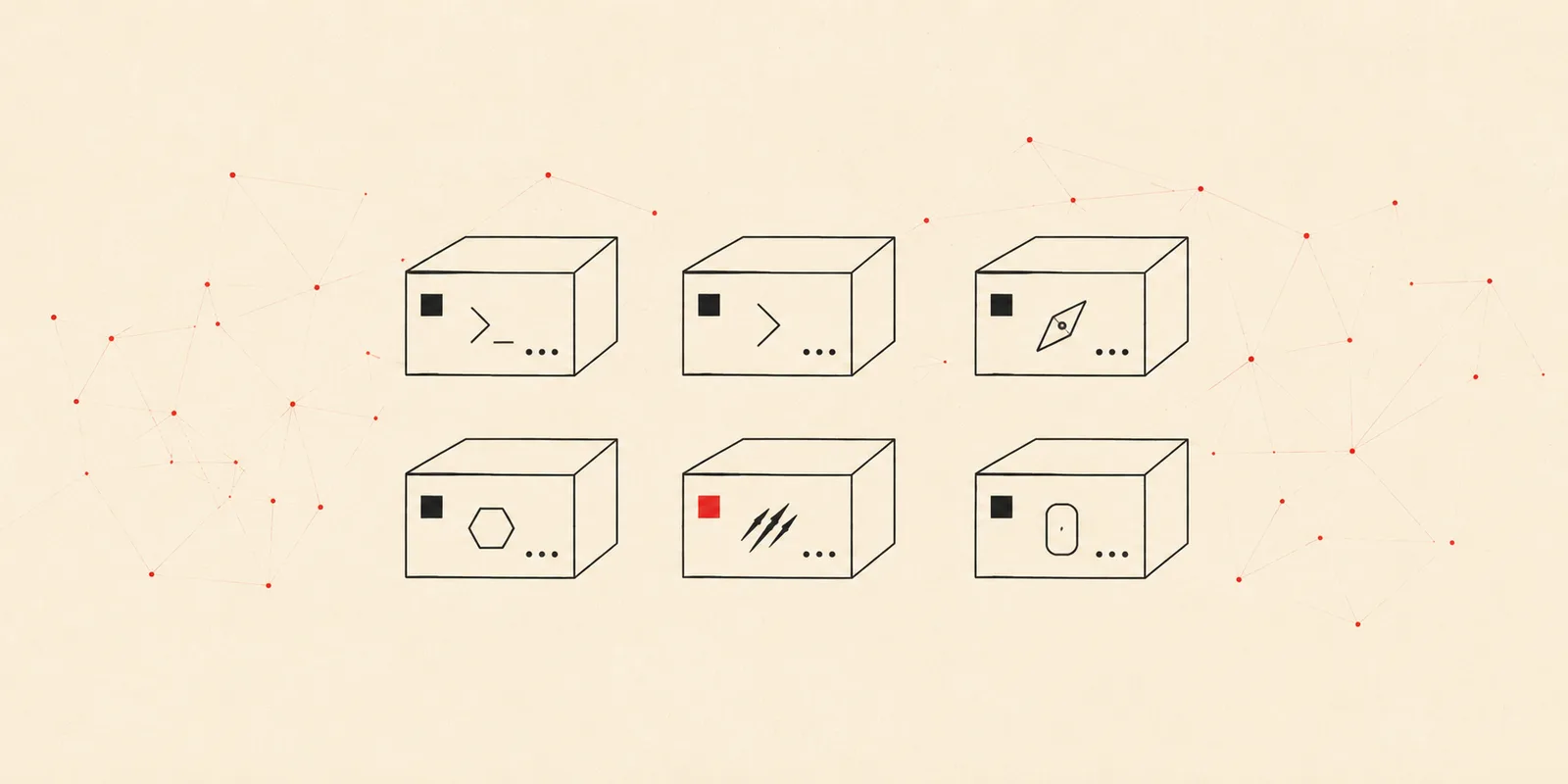Six agent machines on one platform: Hermes, Claude Code, Codex, Aeon, OpenClaw, and Agent Zero each run on their own cloud box.